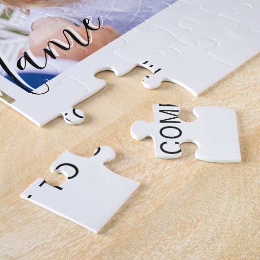 Modern Simple Script Family Photo Collage ジグソーパズル (側面)