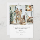 Modern Simple Script Overlay 4 Photo Christmas シーズンカード (裏面)