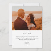 Modern Simple Script Wedding Photo サンキューカード (裏面)