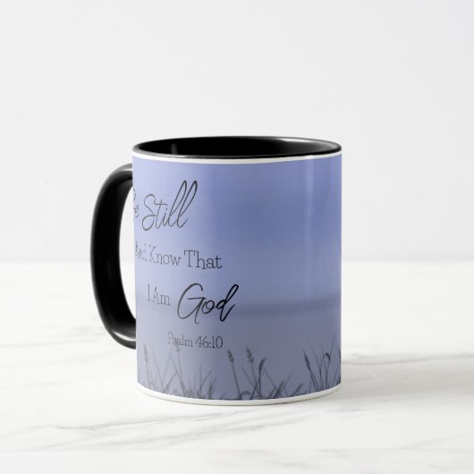 Modern Simple Scripture Blue Wheat Field   マグカップ (正面左)