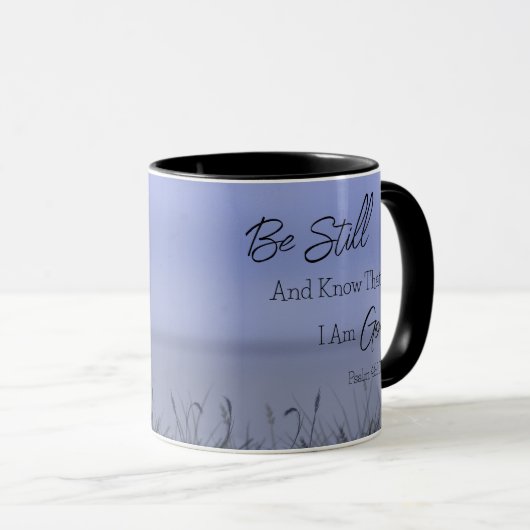 Modern Simple Scripture Blue Wheat Field   マグカップ (正面右)