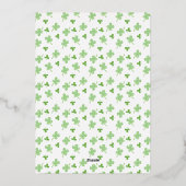Modern Simple Shamrock St. Patrick's Day Photo  箔シーズンカード (裏面)
