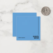 Modern Simple Sky Blue Minimalist Own Name ノートカード (正面/裏面インサイチュ)