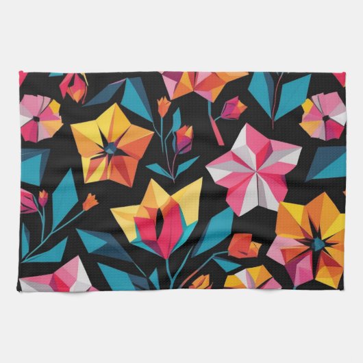 modern Simple Star geometric colorful pattern キッチンタオル (横)