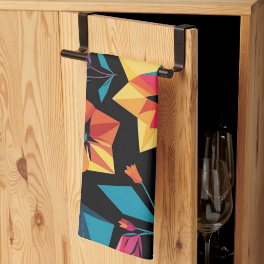 modern Simple Star geometric colorful pattern キッチンタオル (三つ折り)