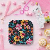 modern Simple Star geometric colorful pattern ペーパープレート (パーティー)