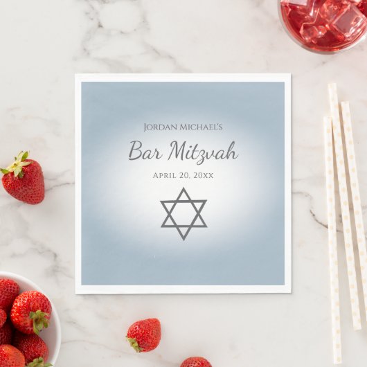Modern Simple Star of David Blue Bar Mitzvah スタンダードランチョンナプキン (インサイチュ)