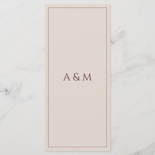 Modern simple tan minimalist wedding メニュー (裏面)