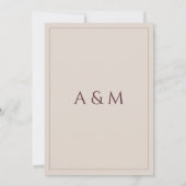 Modern simple tan minimalist wedding 招待状 (裏面)