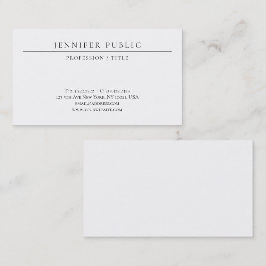 Modern Simple Template Elegant Luxury Paper 名刺 (正面/裏面)