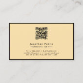 Modern Simple Template QR Code Black & Gold 名刺 (裏面)