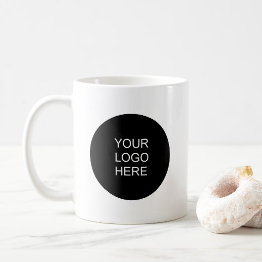 Modern Simple Template Upload Your Business Logo コーヒーマグカップ (ドーナツ)