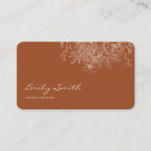 Modern Simple Terracotta Flower Line Art QRCode  名刺 (正面)