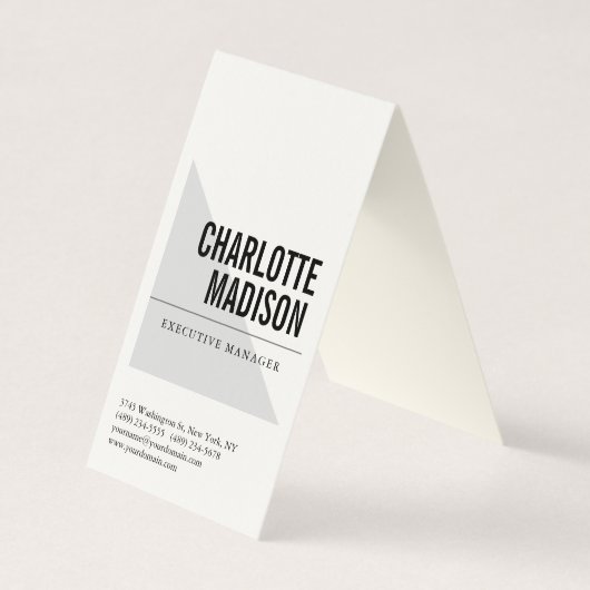 Modern Simple Trendy Minimalist Plain Cream 名刺 (正面)