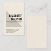 Modern Simple Trendy Minimalist Plain Cream 名刺 (正面/裏面)
