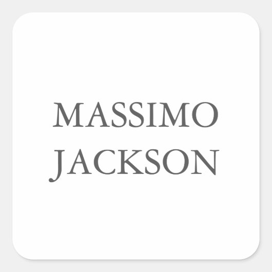 Modern Simple Trendy Minimalist Plain Own Name スクエアシール (正面)