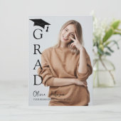 Modern Simple Two Photo Graduation Party  招待状 (スタンド正面)