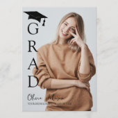 Modern Simple Two Photo Graduation Party  招待状 (正面)