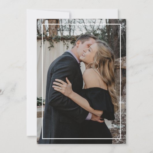 Modern simple typography 2 photo wedding 招待状 (裏面)