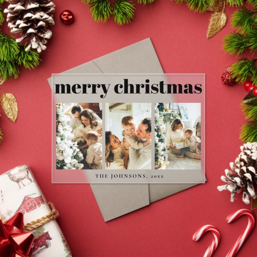 Modern Simple Typography Christmas Holiday Card アクリル招待状 (インサイチュ (クリスマス))