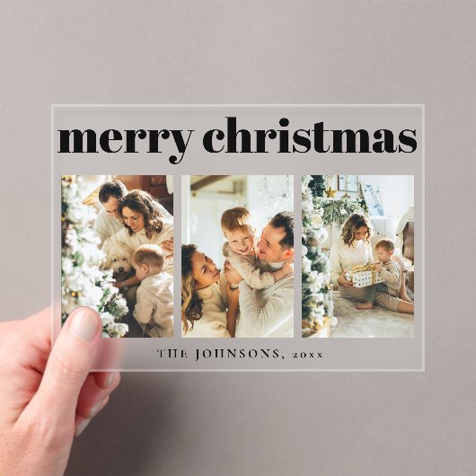 Modern Simple Typography Christmas Holiday Card アクリル招待状 (インサイチュ (ポータブル))