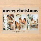 Modern Simple Typography Christmas Holiday Card アクリル招待状 (正面)