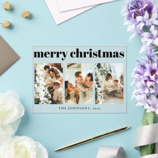 Modern Simple Typography Christmas Holiday Card アクリル招待状 (インサイチュ (ウェディング))