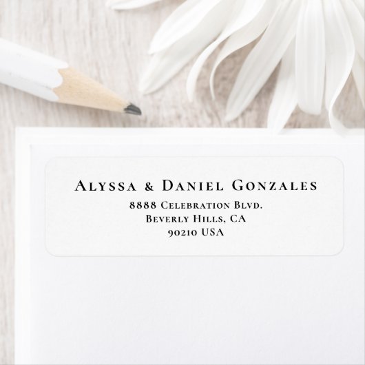 Modern Simple typography wedding return address ラベル (インサイチュ)