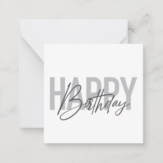 Modern, simple, urban, cool Happy Birthday ノートカード (正面)