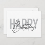 Modern, simple, urban, cool Happy Birthday ポストカード (正面/裏面)