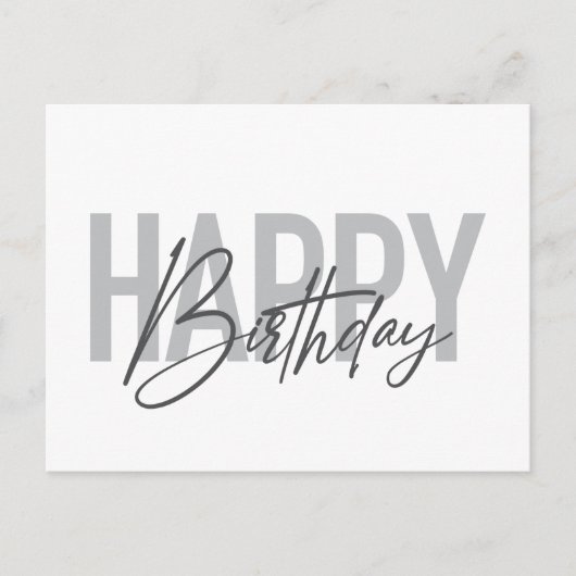 Modern, simple, urban, cool Happy Birthday ポストカード (正面)
