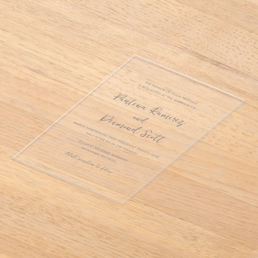 Modern Simple Wedding アクリル招待状 (レイダウン)