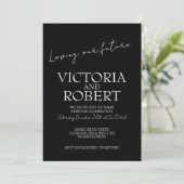 Modern Simple Wedding Engagement Black Quote 招待状 (スタンド正面)