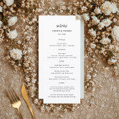 Modern Simple Wedding Menu Card メニュー