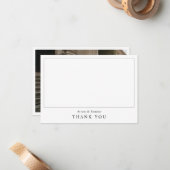 Modern Simple Wedding Photo Thank You ノートカード (正面/裏面インサイチュ)