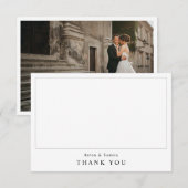 Modern Simple Wedding Photo Thank You ノートカード (正面/裏面)