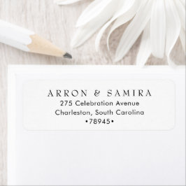 Modern Simple Wedding Return Address ラベル
