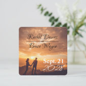 modern simple Wedding Save Date romantic Sunset (スタンド正面)