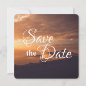 modern simple Wedding Save Date romantic Sunset (裏面)