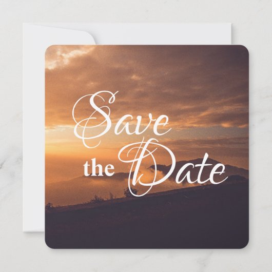 modern simple Wedding Save Date romantic Sunset (裏面)