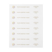 Modern Simple White and Gold Business Logo Branded ラップアラウンドラベル (シート)