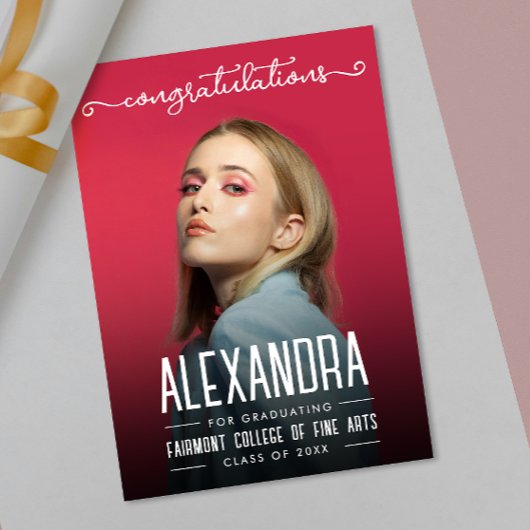 Modern Simple White Congratultions Graduate  Photo カード