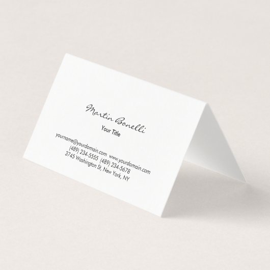 Modern Simple White Professional Business Card 名刺 (正面)