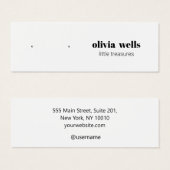 Modern Simple White Stud Earring  Display Card (正面&裏面)