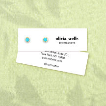 Modern Simple White Stud Earring  Display Card