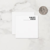 Modern Simple White Trendy Minimalist Plain  ノートカード (正面/裏面インサイチュ)