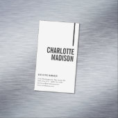 Modern Simple White Trendy Minimalist Plain マグネット名刺 (インサイチュ)