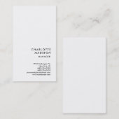 Modern Simple White Trendy Minimalist Plain 名刺 (正面/裏面)