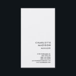 Modern Simple White Trendy Minimalist Plain 名刺<br><div class="desc">Do you know how much attention a vertical business card will draw? This will suddenly set you apart from the general audience. Your customer's eyes will look for your information on the card. But they're in a place he's not used to. This will put you and your company in his...</div>