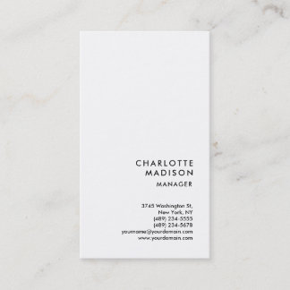 Modern Simple White Trendy Minimalist Plain 名刺